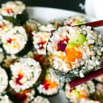 Easy Rainbow Veggie Sushi • Faithful Plateful
