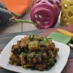 Masala Vegetable in A Microwave, Baingan Potato and Green Peas Sabzi recipe,  Indian Microwave Recipes