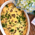 Easy Sausage, Spinach, and Cheddar Breakfast Casserole ~ amycaseycooks