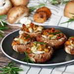 Honey figs cheese stuffed mushrooms - PassionSpoon