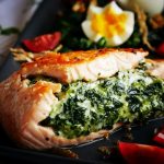 Creamy spinach stuffed salmon; healthy, low-carb - PassionSpoon recipes