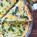 Mushroom and Leek Quiche recipe with optional Cauliflower Crust