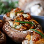 Honey figs cheese stuffed mushrooms - PassionSpoon