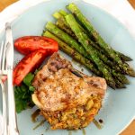 Pork Chops Stuffed with Sun-Dried Tomatoes and Spinach | Grabbing the Gusto