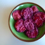 Baked Balsamic Beet Purple Sweet Potato Chips | thefitfork.com