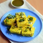 Instant Besan Dhokla without Eno in 3 Minutes in Microwave