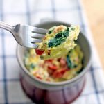 5 Minute Spinach and Cheddar Microwave Quiche in a Mug
