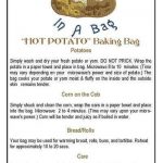 Potato Bag Instruction Card | | Potato bag, Potatoes in microwave, Microwave  potato bag
