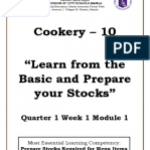 COOKERY 10 - Q1 - Mod1 PDF | Egg As Food | Yolk
