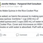 Quinoa in the Pampered Chef Rice Cooker | Pampered chef rice cooker, Pampered  chef, Pampered chef consultant