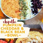 Chipotle Pumpkin Cheddar Grits & Black Bean Bowl | thefitfork.com