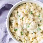 Goat Cheese Macaroni and Cheese with Peas | Glitter, Inc.