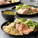 15-Minute Perfect Poached Salmon with Chive Butter - Bowl of Delicious