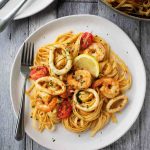 Quick Seafood and Garlic Linguine - Scruff & Steph