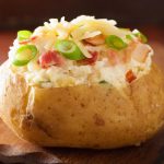 Baked potato in jacket with bacon and cheese | SuBqq