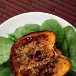 Carnival Squash Stuffed with Cranberry Maple Quinoa and Beans | the taste  space