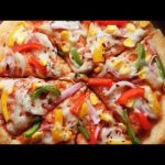Indian spicy Veg pizza full recipe ( from scratch ) microwave oven - YouTube