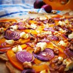 Pumpkin feta Flammkuchen; vegeterian dish - PassionSpoon recipes