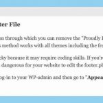 How to Remove “Proudly Powered by WordPress” from Footer?