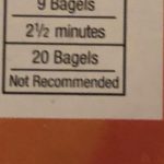 These are the recommended cook times on my frozen pizza bagels.:  CrappyDesign