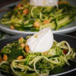 Pesto zucchini noodles with burrata; 15 min recipe - PassionSpoon recipes