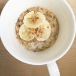 Peanut Butter Cocoa oatmeal with a touch of honey and cinnamon