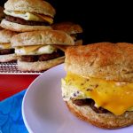 sausage, egg + cheese biscuit sandwiches – oven + apron