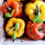 Easy Stuffed Peppers with Creamy Tomato Sauce [Low-FODMAP & Gluten-Free] |  Feast In Thyme
