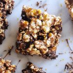 Salted Caramel Popcorn Bars with Marshmallow & Chocolate | Feast In Thyme