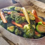 Salted Honey Butter Brussels Sprouts and Carrots | thefitfork.com