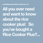 So much more than just a Rice Cooker! | Rice cooker, Pampered chef rice  cooker, Microwave rice cooker