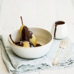 Microwave Poached Pears in Red Wine