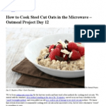 How To Cook Steel Cut Oats in The Microwave - Oatmeal Project Day 12 PDF |  PDF | Oatmeal | Kitchen Stove
