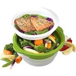 Salter BW06259 DUOsteam Healthy Microwave Vegetable, Meat and Fish Steamer  with Carbon Steel Silicone Lid, Green : Amazon.co.uk: Home & Kitchen