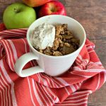 Apple Crisp in a Mug - Microwaved with Fresh Apples. Dessert for One.