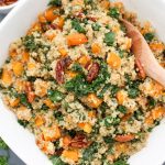 Warm Butternut Squash Quinoa Salad with Candied Pecans