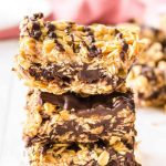 No Bake Chocolate Oatmeal Bars - On My Kids Plate