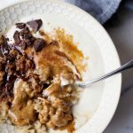 Creamy Maple Brown Sugar Oatmeal - two raspberries