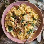 Roasted Red Pepper Tortellini Alfredo with Sausage - The Beach House Kitchen