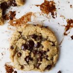 Crispy Chocolate Chip Cookies - two raspberries