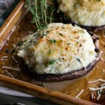 Mashed Cauliflower Stuffed Portabella Caps - What the Forks for Dinner?