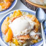 Easy Peach Cobbler • Dance Around the Kitchen