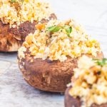 Easy Stuffed Mushrooms Recipe (Microwave + Meatless)