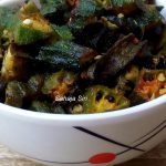 Ladies' finger dry fry in microwave/ microwaved okra/ bendekai - Sahaja Siri