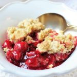 Sour Cherry Cobbler with a Rich Biscuit Crumble Topping | Kitchen Frau