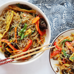 Vegan Japchae (Korean Stir-fried Glass Noodles) - Kindly Coconut