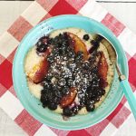 Blueberry Peach Cobbler Mug Cake - Julies Kitchenette