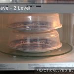 Two-level microwave oven cooking