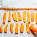 Baked Sweet Potato Wedges with Tzatziki Sauce (Video) - Munchkin Time