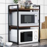 Home & Garden 2/3 Tier Multi-functional Kitchen Storage Shelf Rack Microwave  Oven Shelving UK Kitchen, Dining & Bar